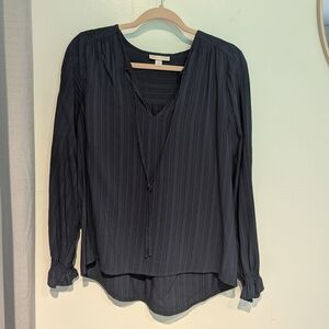 Knox Rose Small Navy Blue tunic top blouse gathered